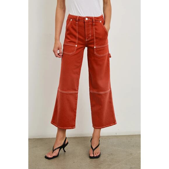 NWT RAILS Terracotta Silverado Carpenter Crop Denim Wide Leg Jeans Women's  28 - Picture 1 of 13